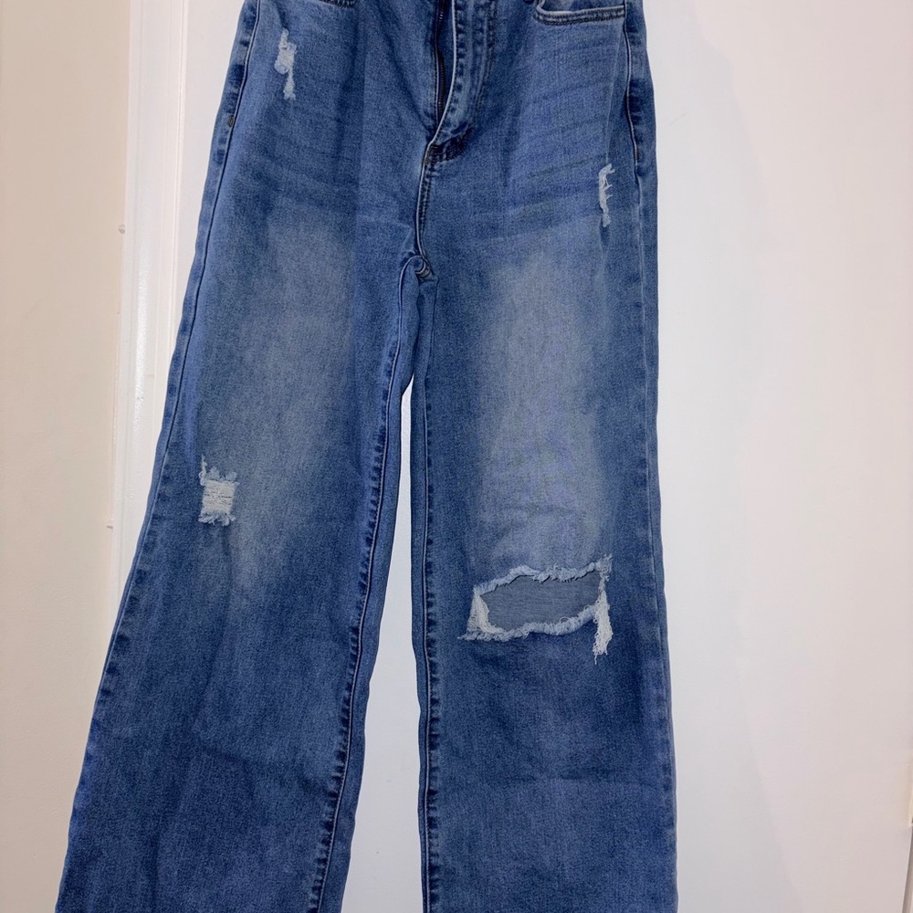 SWANK Blue Distressed Flare Jeans